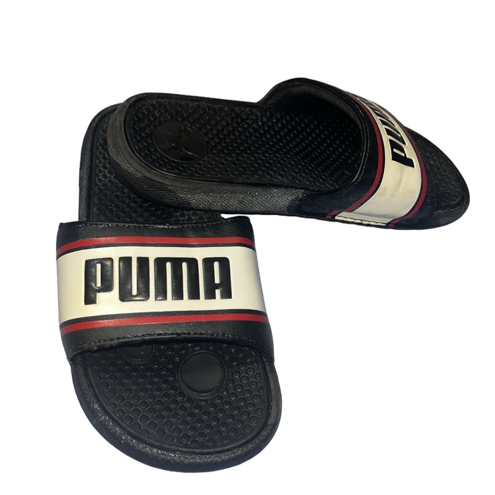 EUC Gently Used PUMA Cool Cat Youth Retro Beach Ready Sliders Slip on 4 to 4.5 - Picture 2 of 9